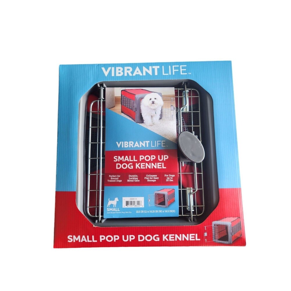 Vibrant Life 22.5" Polyester Pop Up Pet Kennel for Dogs and Cats